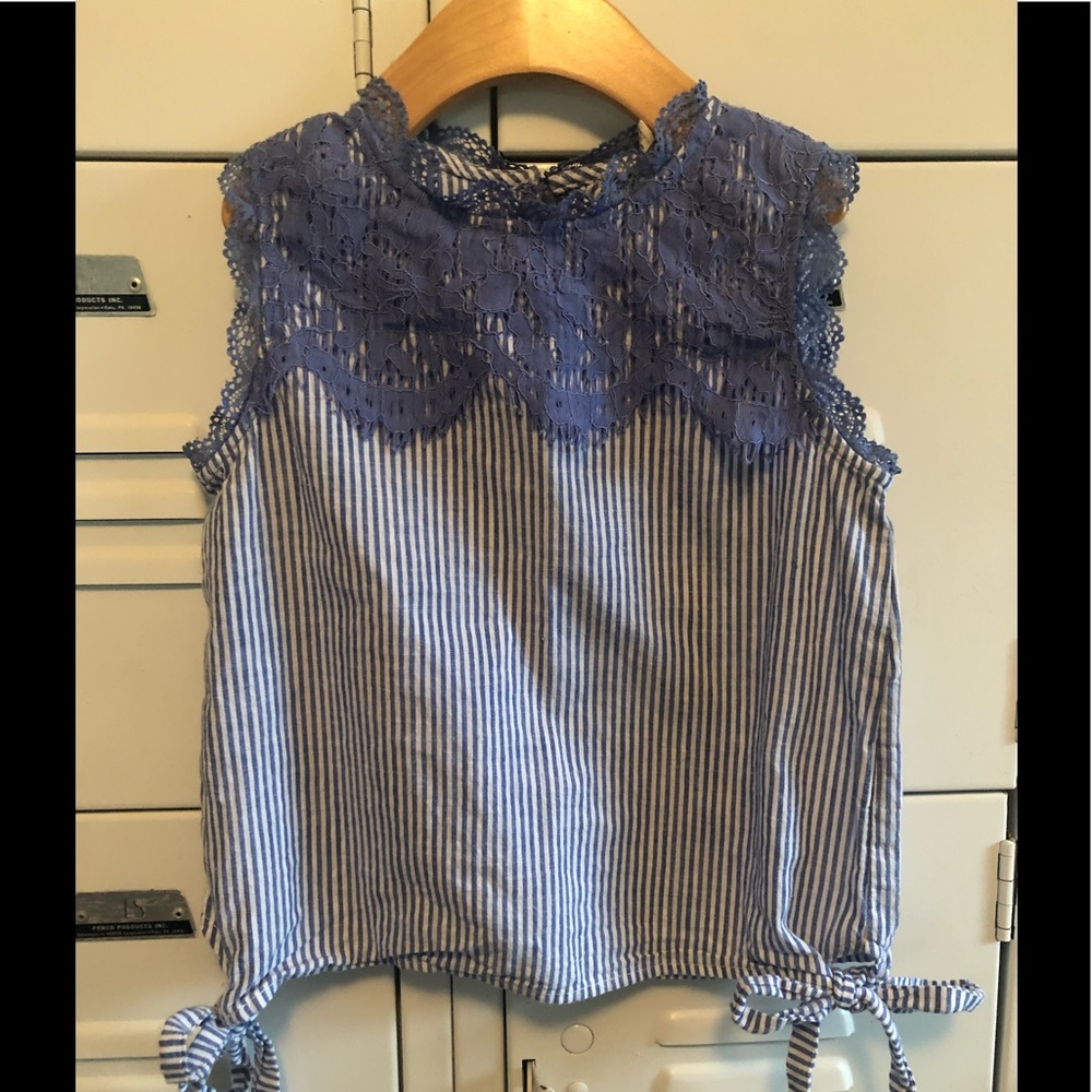 Hayden Girls tank VGUC size 7/8 blue & white stripe